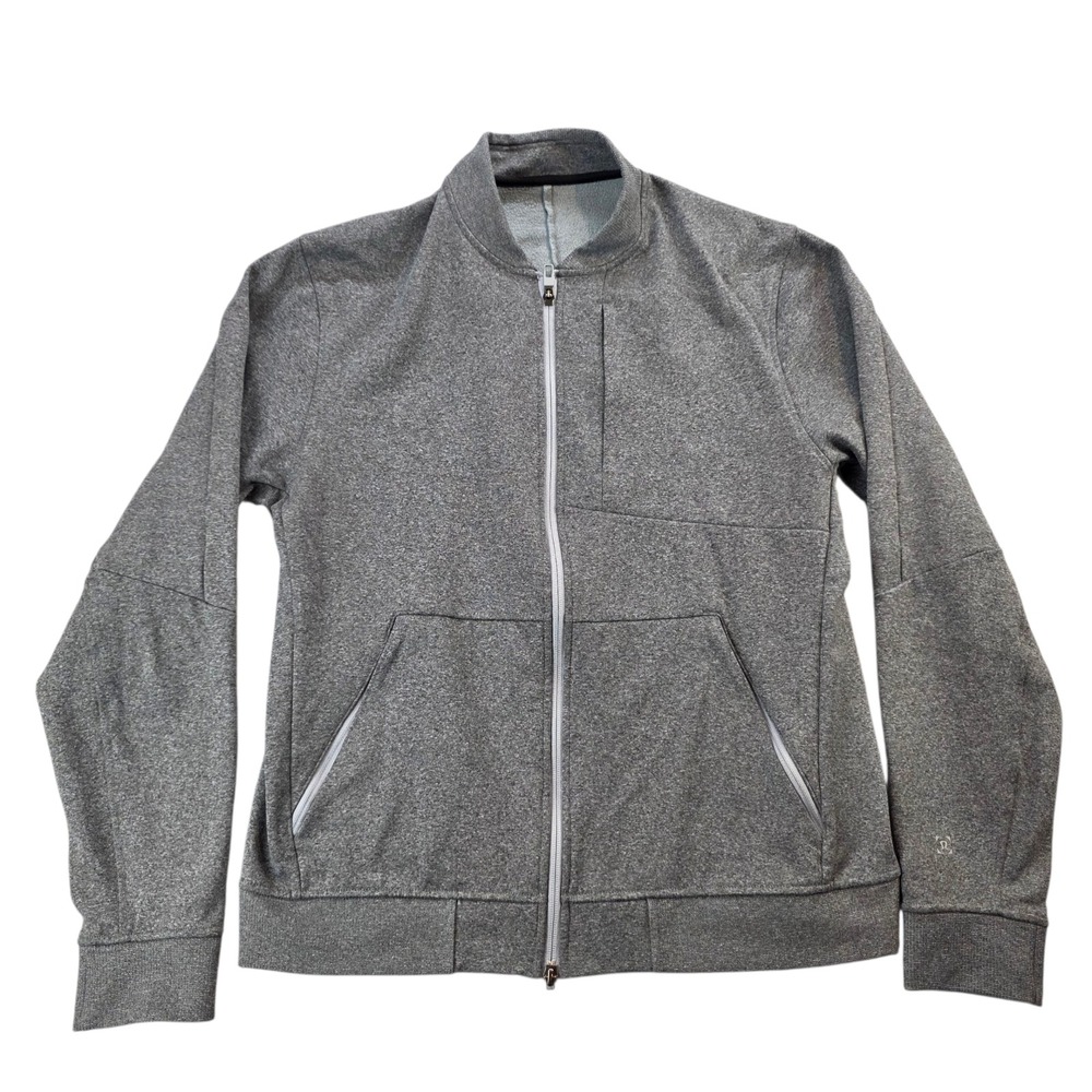 Lululemon Men's City Sweat Bomber Thermo Heathered Light Cast Grey‎ Full Zip Lg